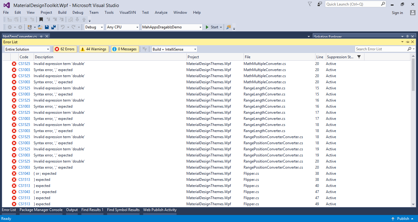 Not able to run this. I opened this MaterialDesignToolkit.Wpf solution ...