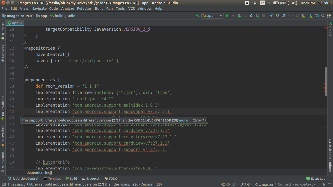 build.gradle file error · Issue #568 · Swati4star/Images-to-PDF · GitHub