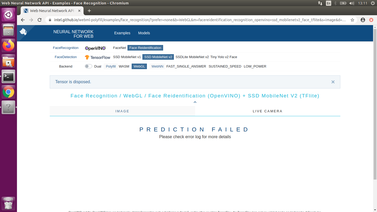 [Example/Polyfill] Fail to switch the models for the examples with two ...