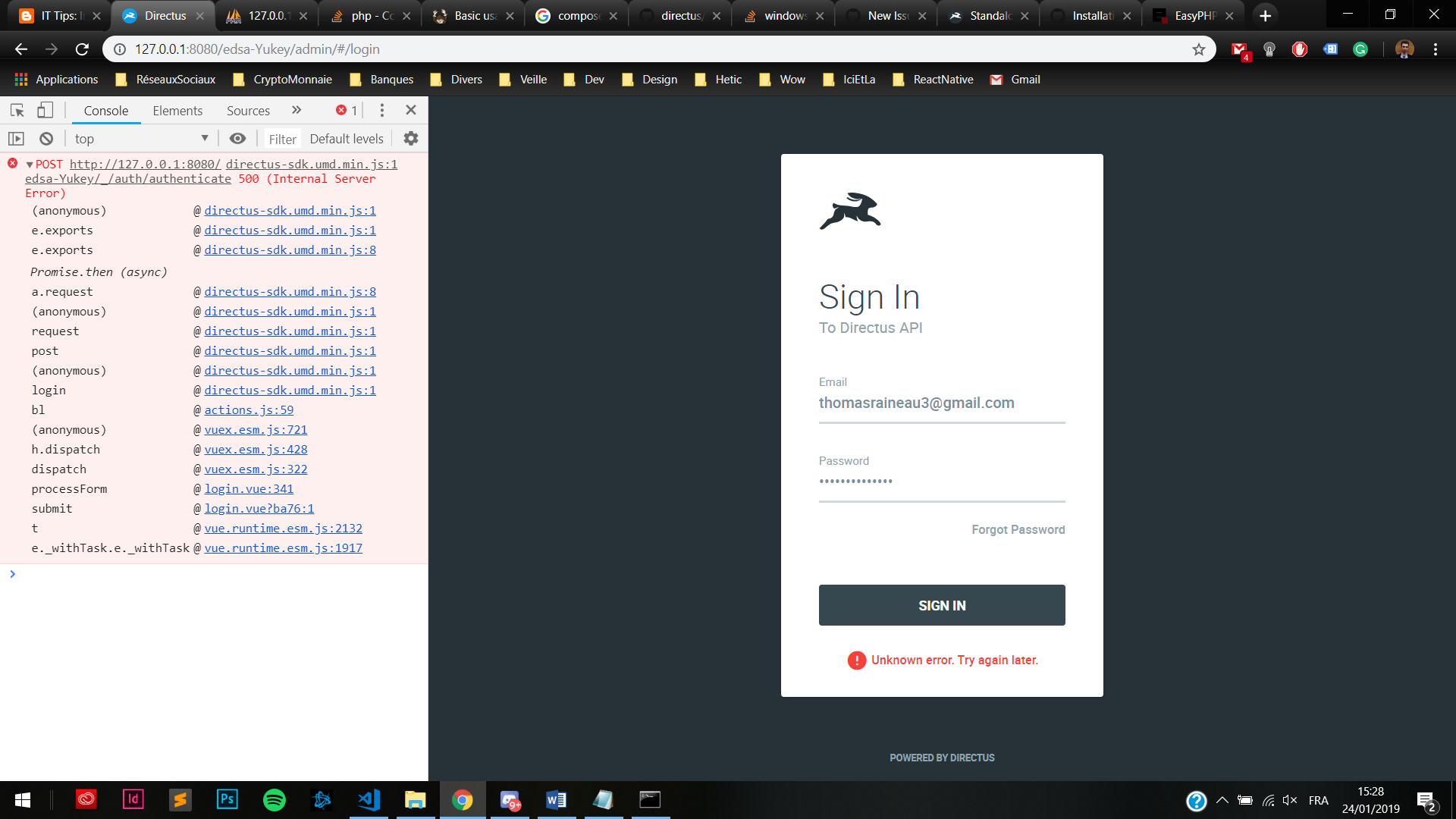 Cannot login "Unknow error. Please try again later" · Issue #2285 ...