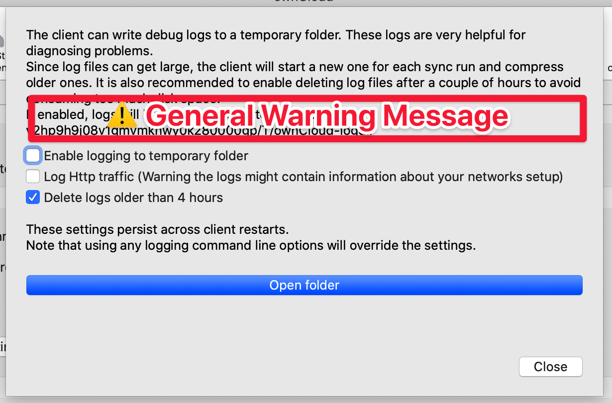 Add warning to log ui · Issue #8138 · owncloud/client · GitHub