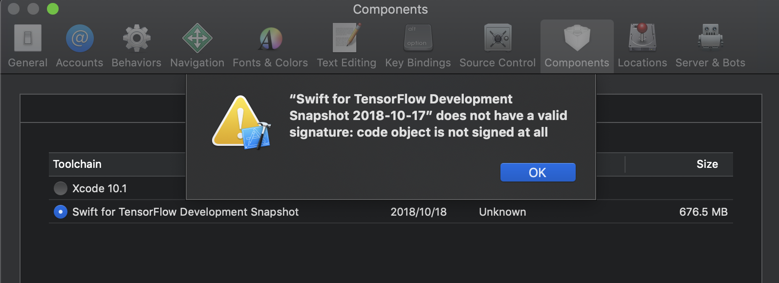 xcode 9.3 code signature verification fails · Issue #21 · tensorflow ...