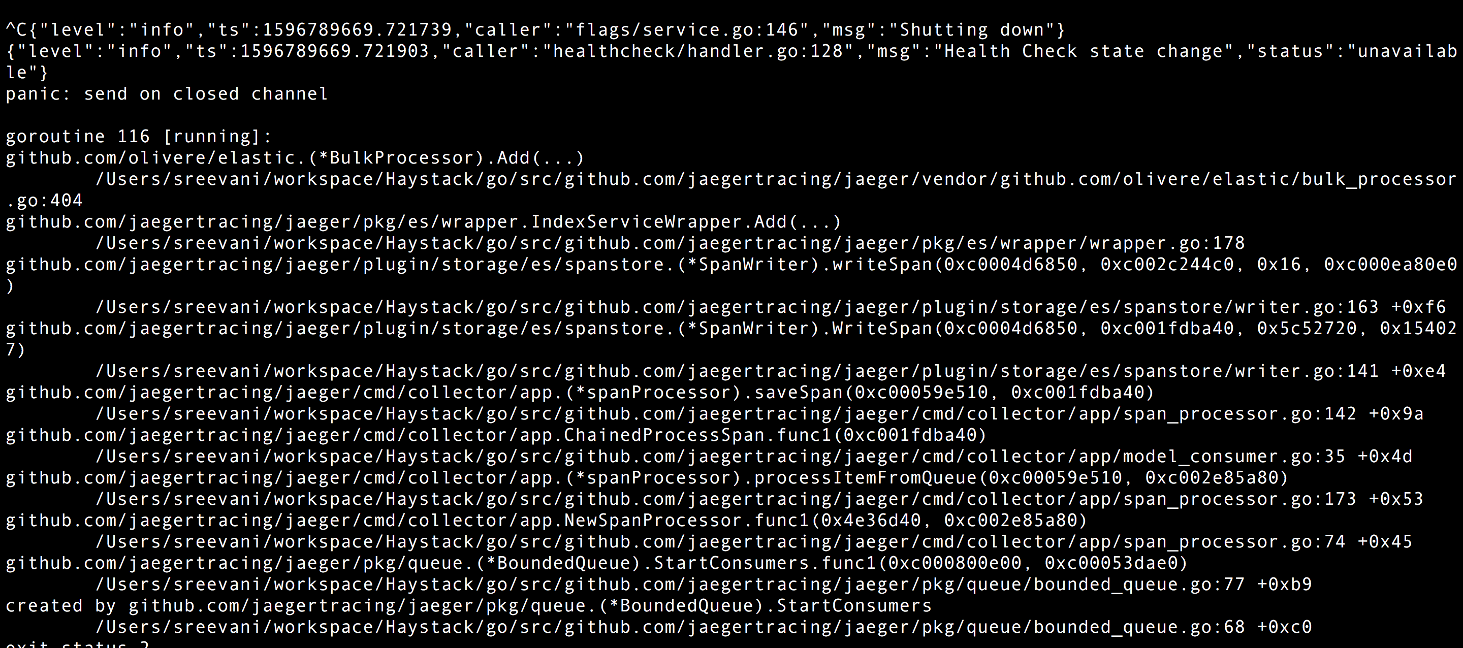send on closed channel