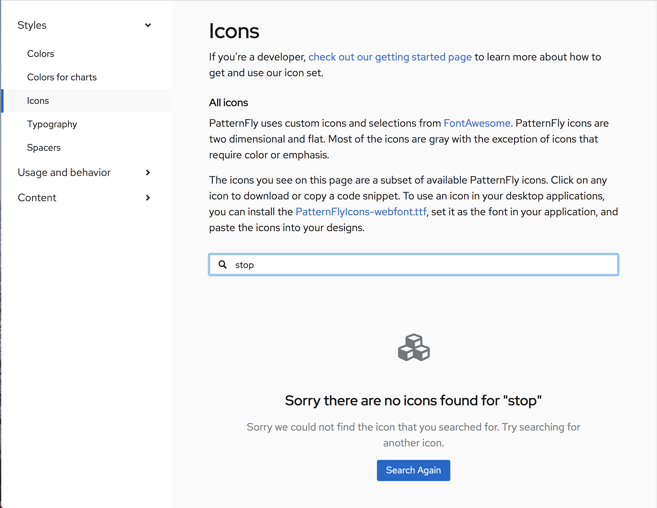 Feat Icons Add Empty State Component To The Icons Page Issue