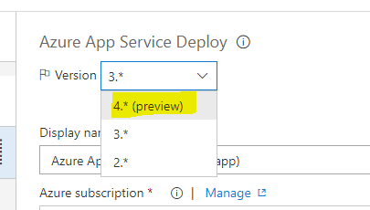 Azure App Service Deploy must support setting Runtime Stack to PHP 7.2 ...