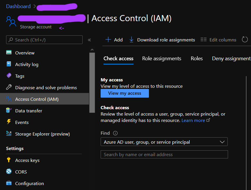 az storage account edit