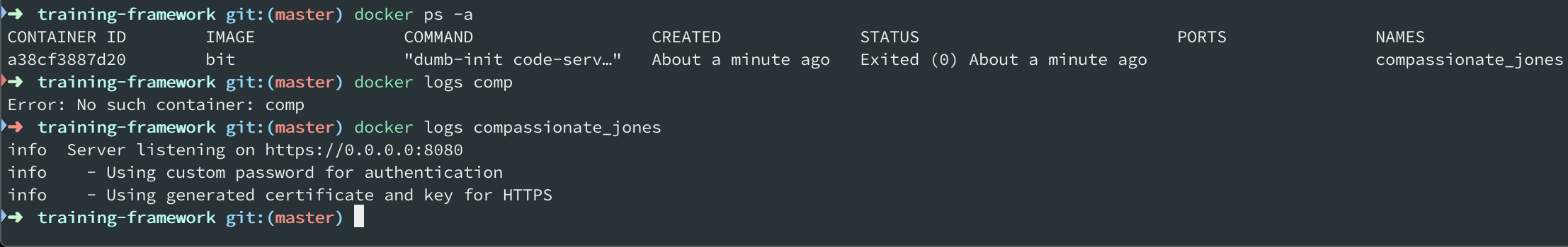 Re-running on docker sometimes causes code-server to exit · Issue #919 ...