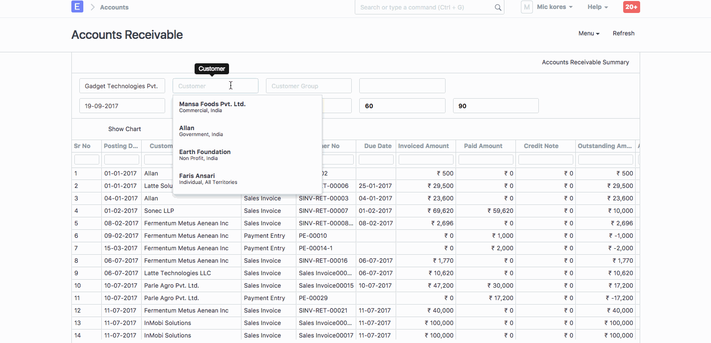 issue with account receivable and payable report issue account receivable report