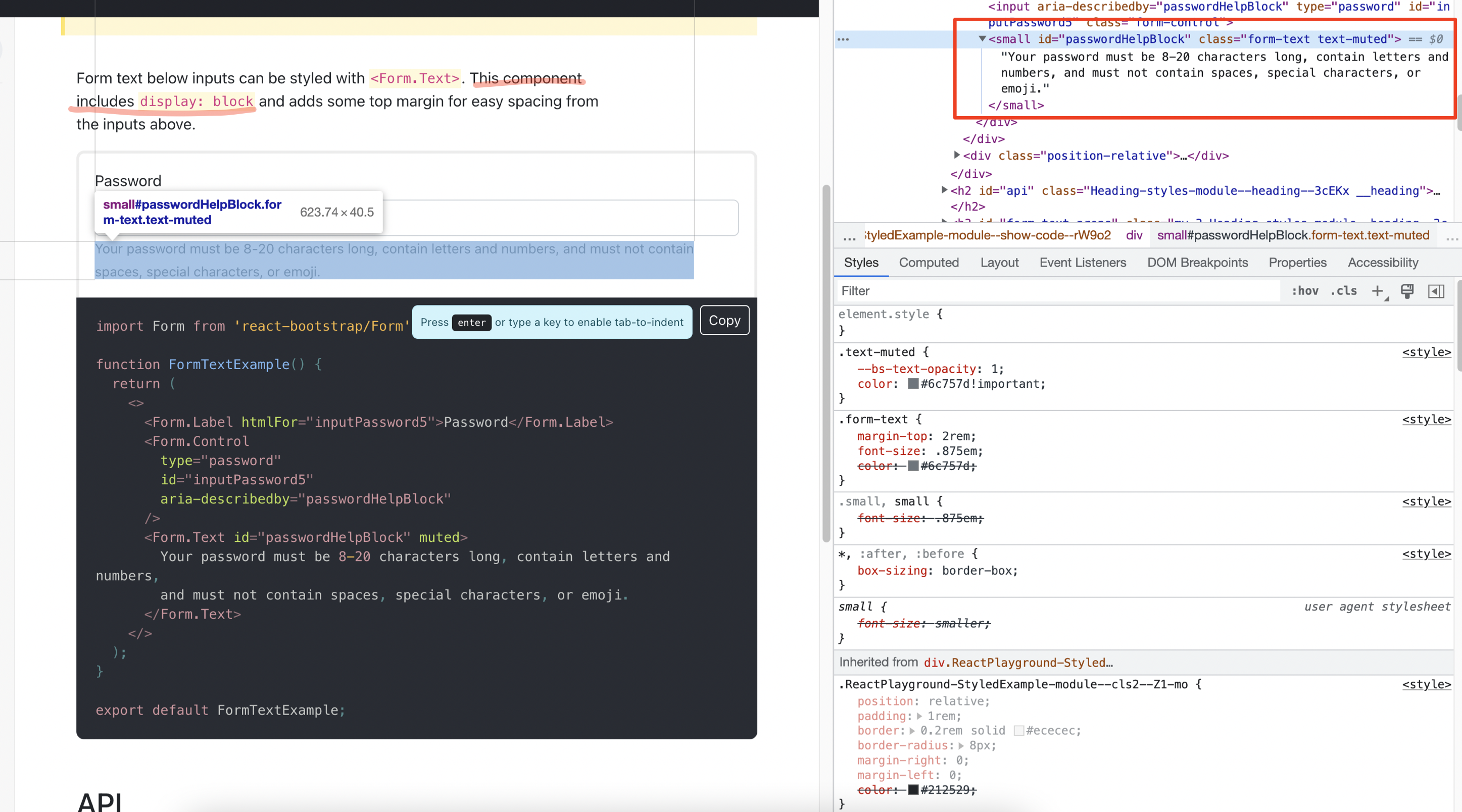 Form.Text doesn't have display: block · Issue #6546 · react-bootstrap ...