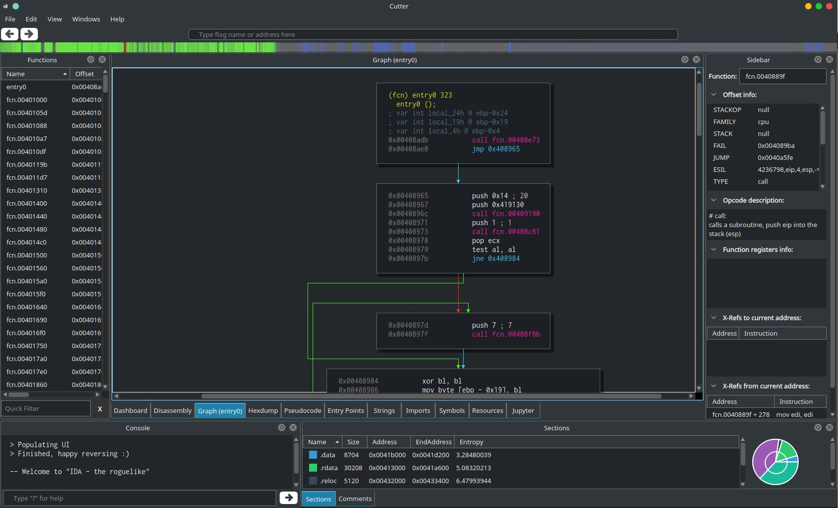 Navigation bar is all green · Issue #2195 · rizinorg/cutter · GitHub