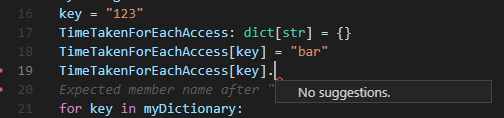 Code completion not working for collections when the key is taken from ...