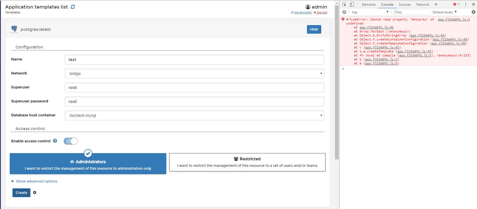 Angular error on using template environmental variable type container ...