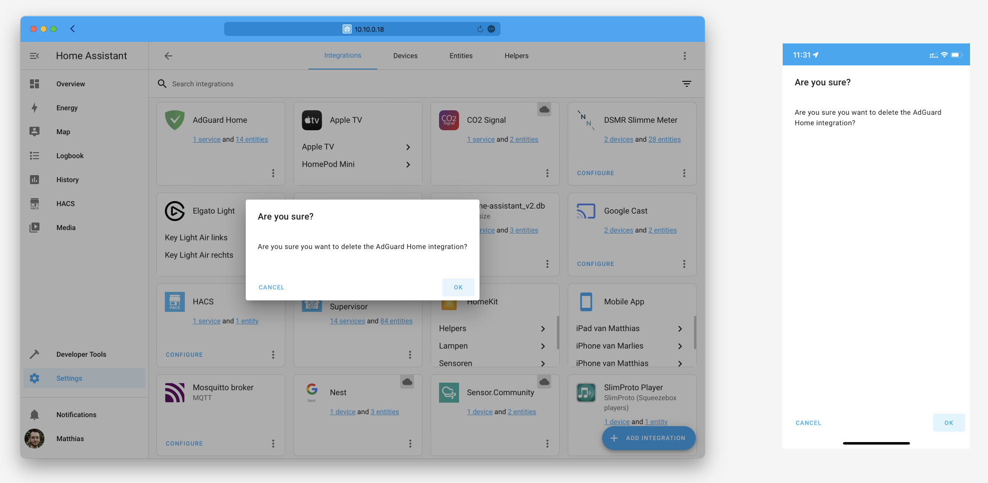 Update Delete Integration dialog · Issue #13088 · home-assistant ...