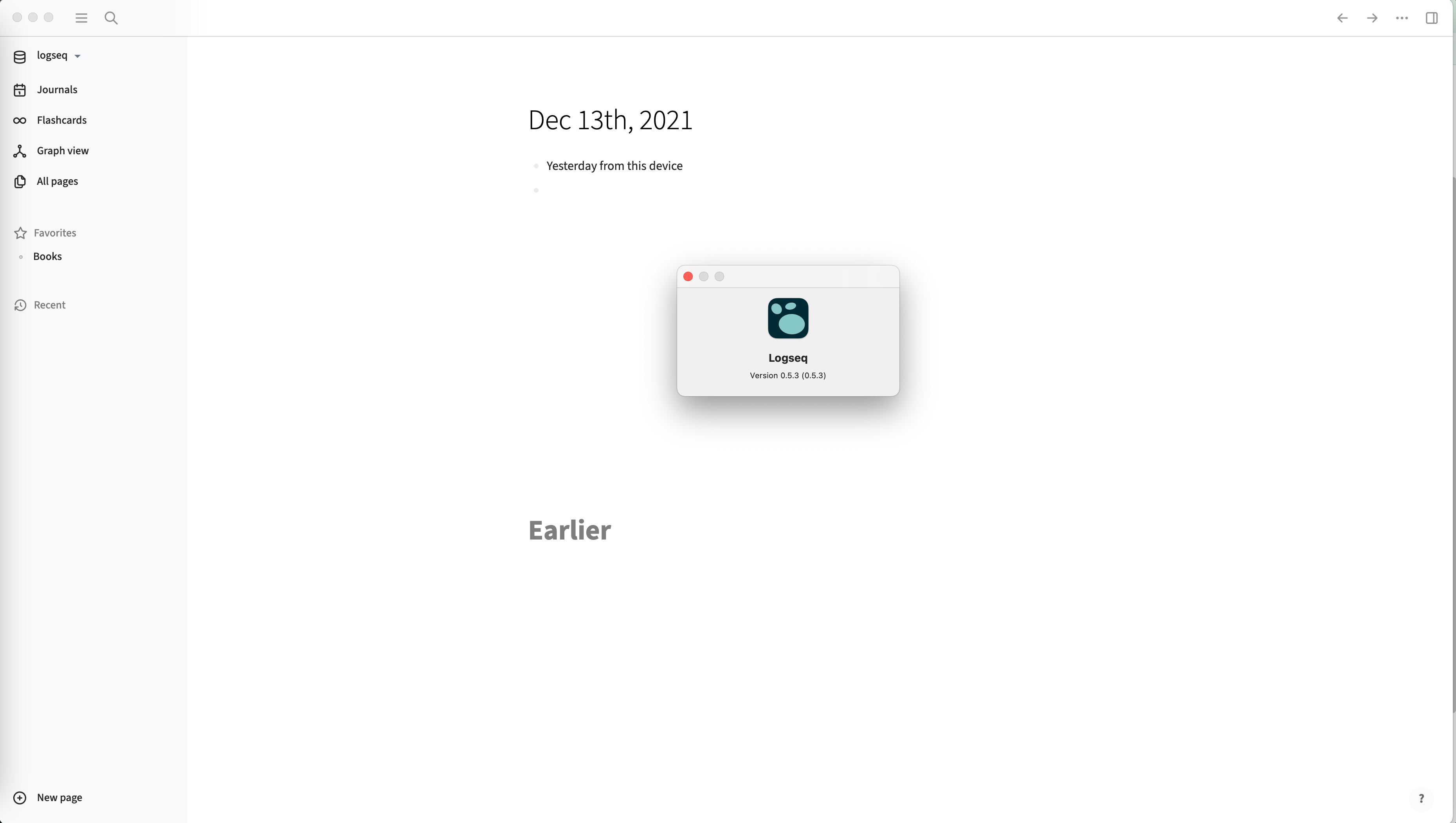 Today's journal page (created on another device) doesn't show up ...