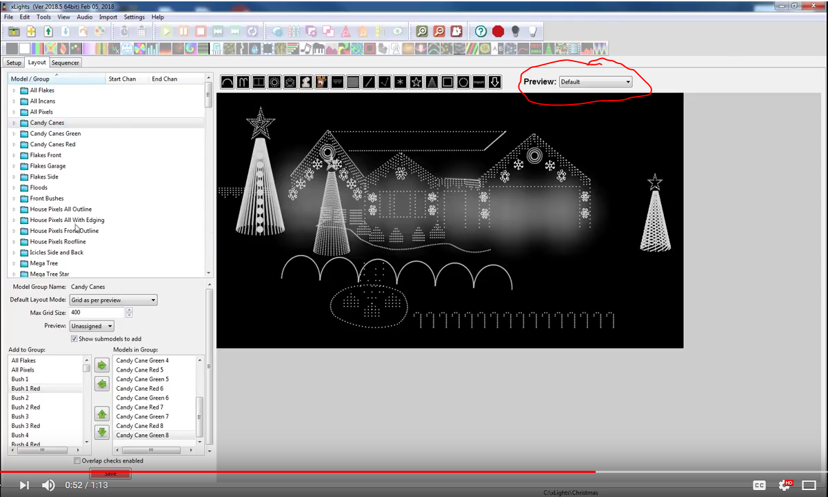 XLights 2018.5 changing Preview on group disables Model/Group panel ...