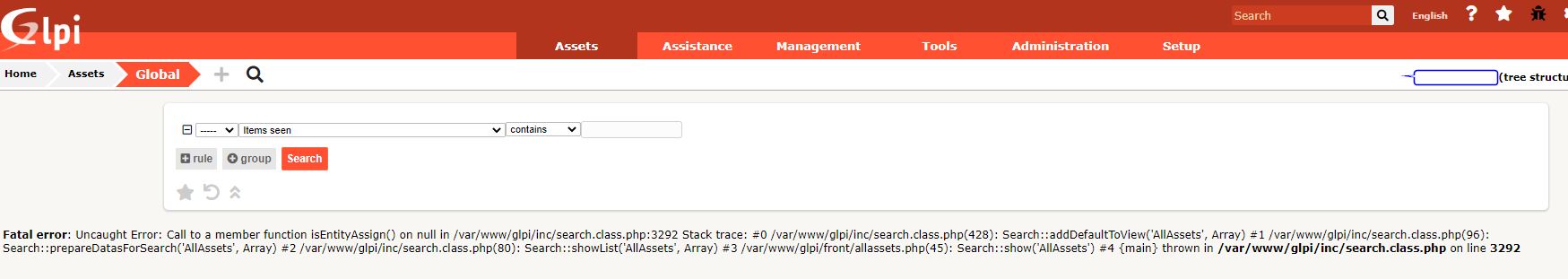GLPI 9.4.6 - Global search doesn't work. · Issue #7326 · glpi-project ...