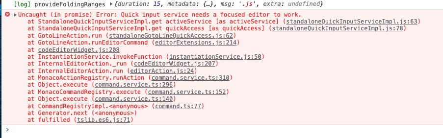 [BUG] 菜单栏 前往->转到行... 无反应且控制台报错 · Issue #309 · opensumi/core · GitHub