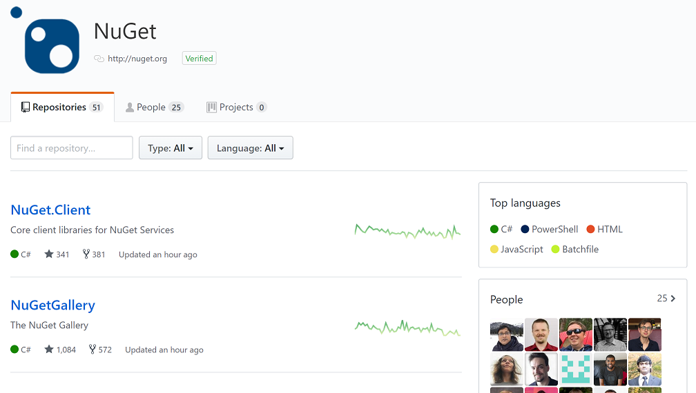 NuGet org should have 'pinned' repos · Issue #7821 · NuGet/Home · GitHub