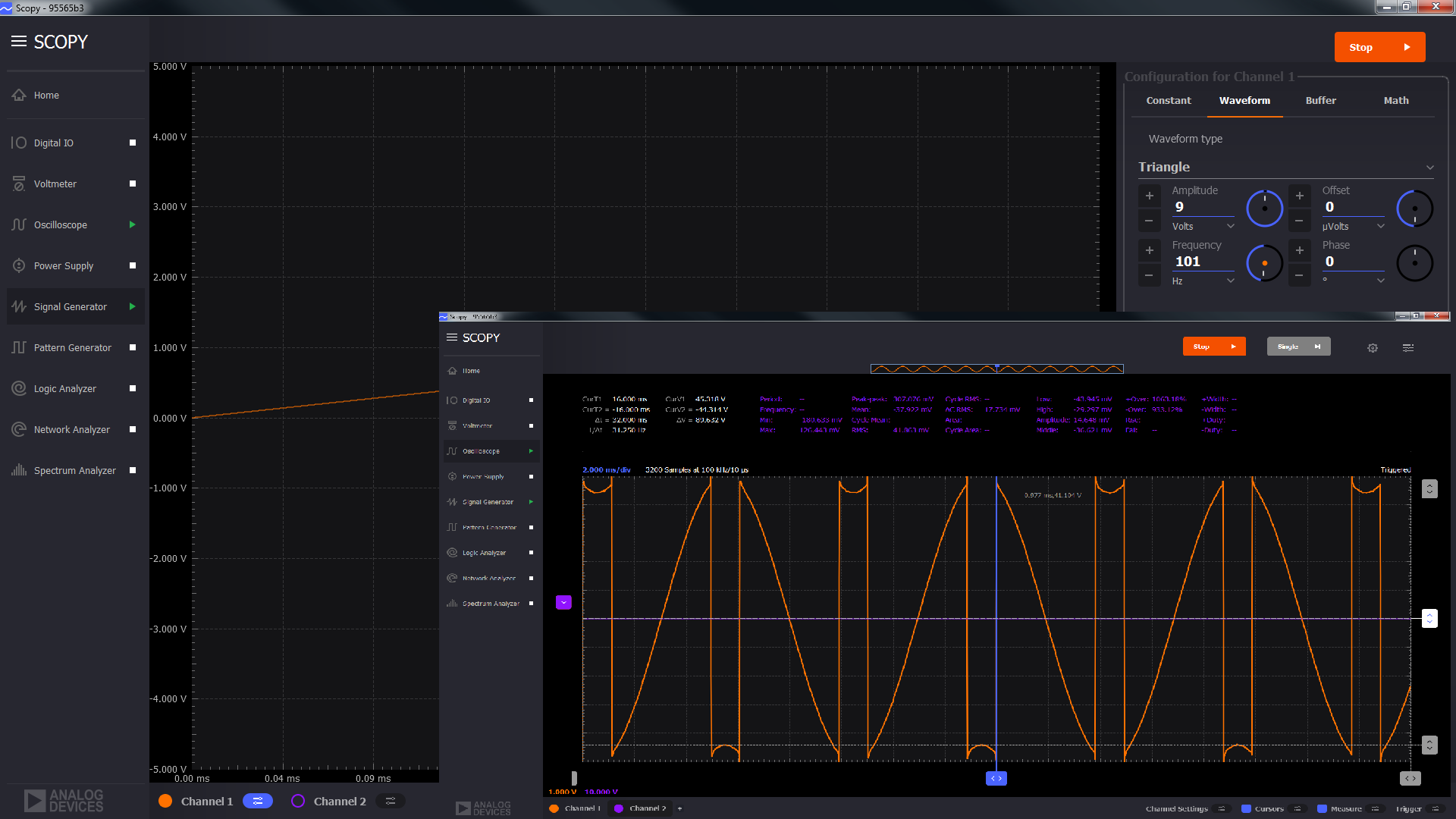 Signal Generator: Sine, Triangle and Sawtooth signals are distorted on ...