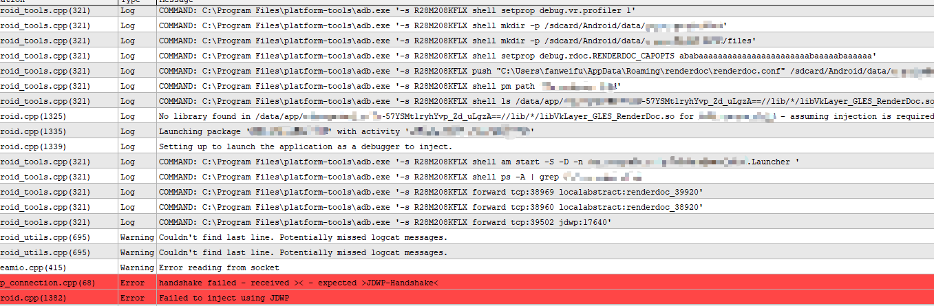 Failed launch in Android 9 · Issue #2407 · baldurk/renderdoc · GitHub