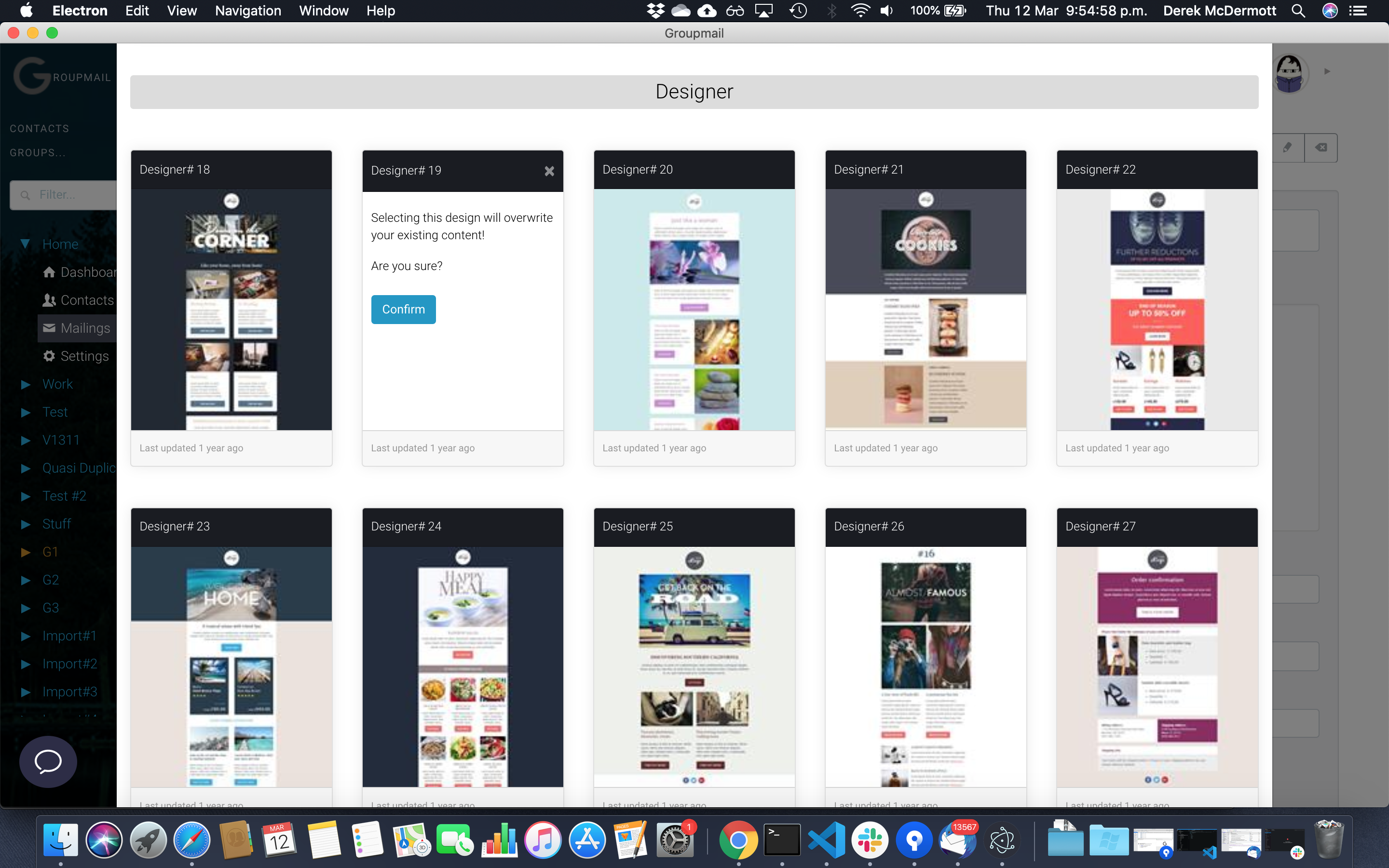 Built-In Design Template Picker