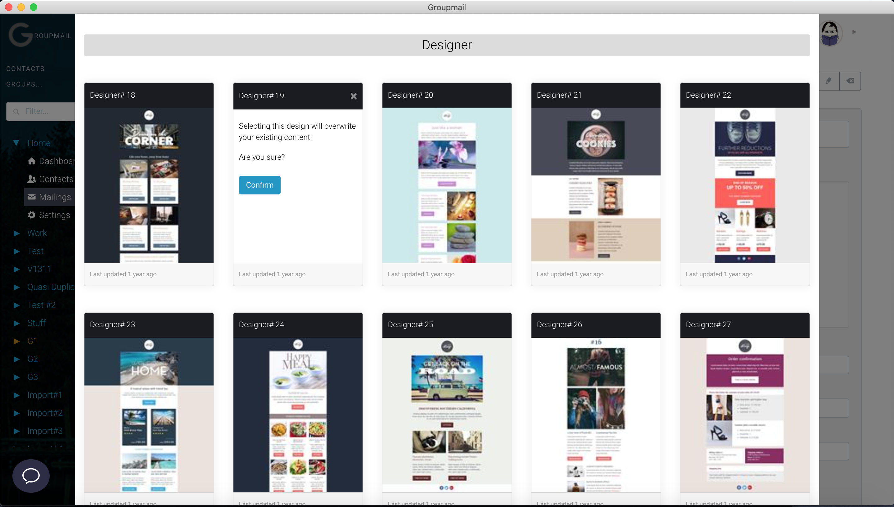 Built-In Design Template Picker