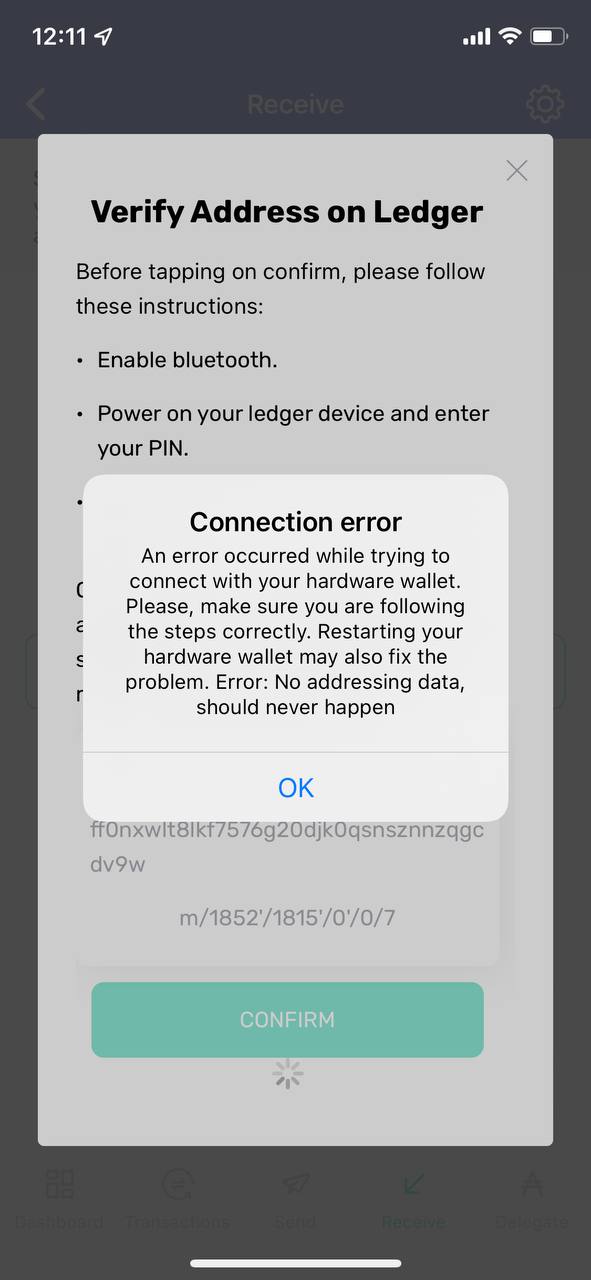Cannot verify address on iOS with Ledger Nano X · Issue #1699 · Emurgo ...
