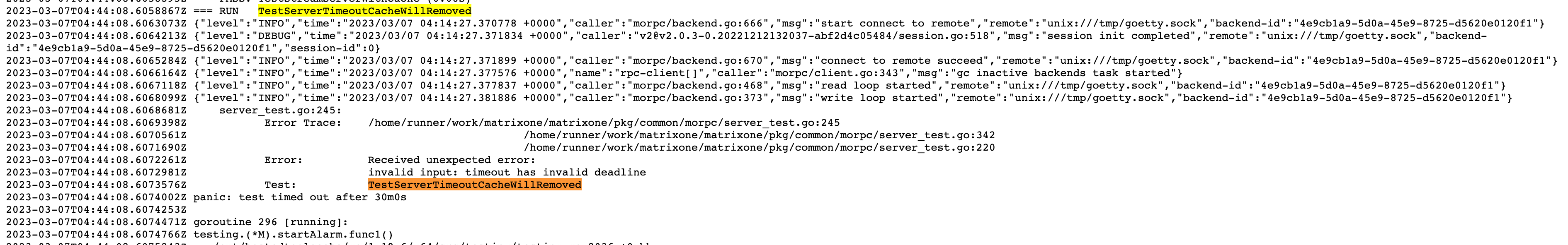 [Bug]: `TestServerTimeoutCacheWillRemoved` failed on CI sometimes ...