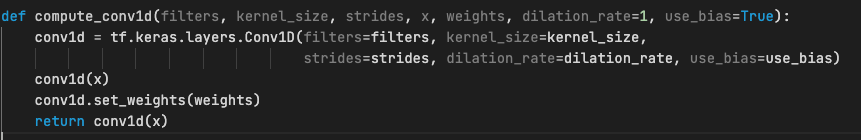 difference Between the output of conv1d with same input and weights for ...