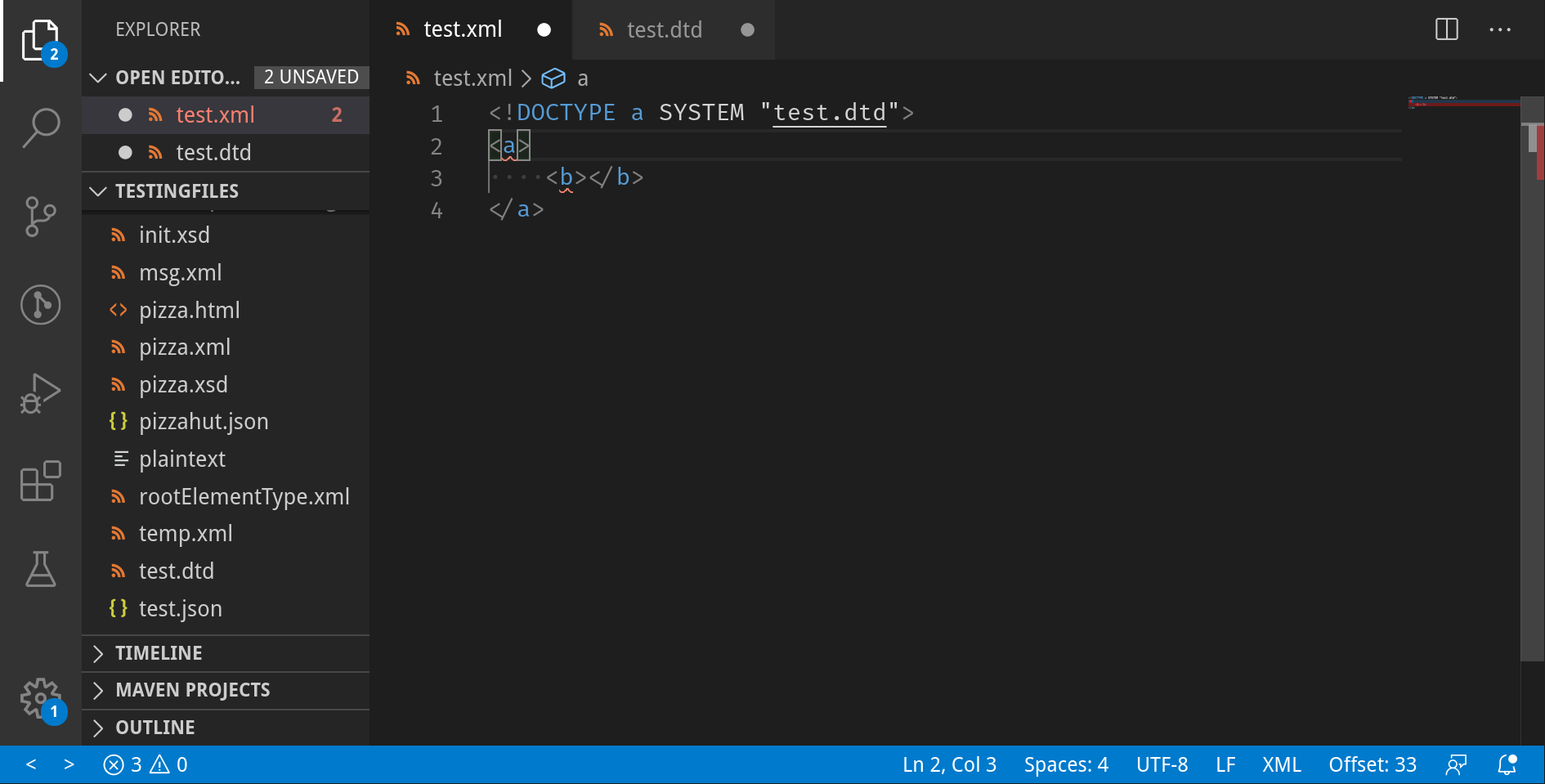 Using DTD generator quick fix causes error message because DTD content ...