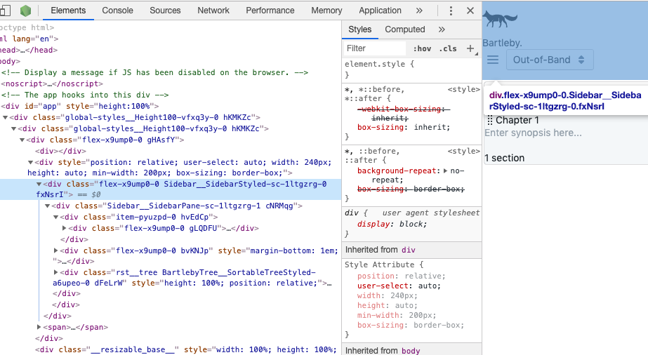 Bizarre behavior: styles not generated, then they are, then they aren't ...