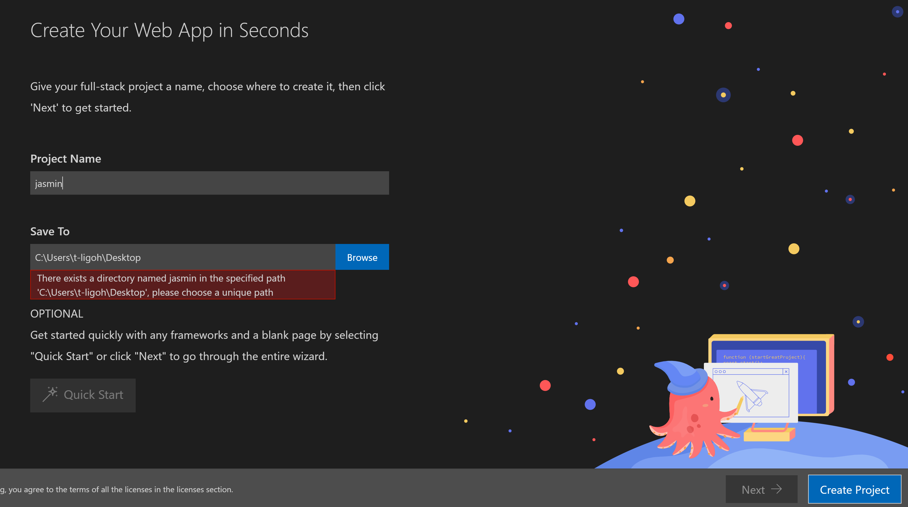 Creating project with same name · Issue #1057 · microsoft ...