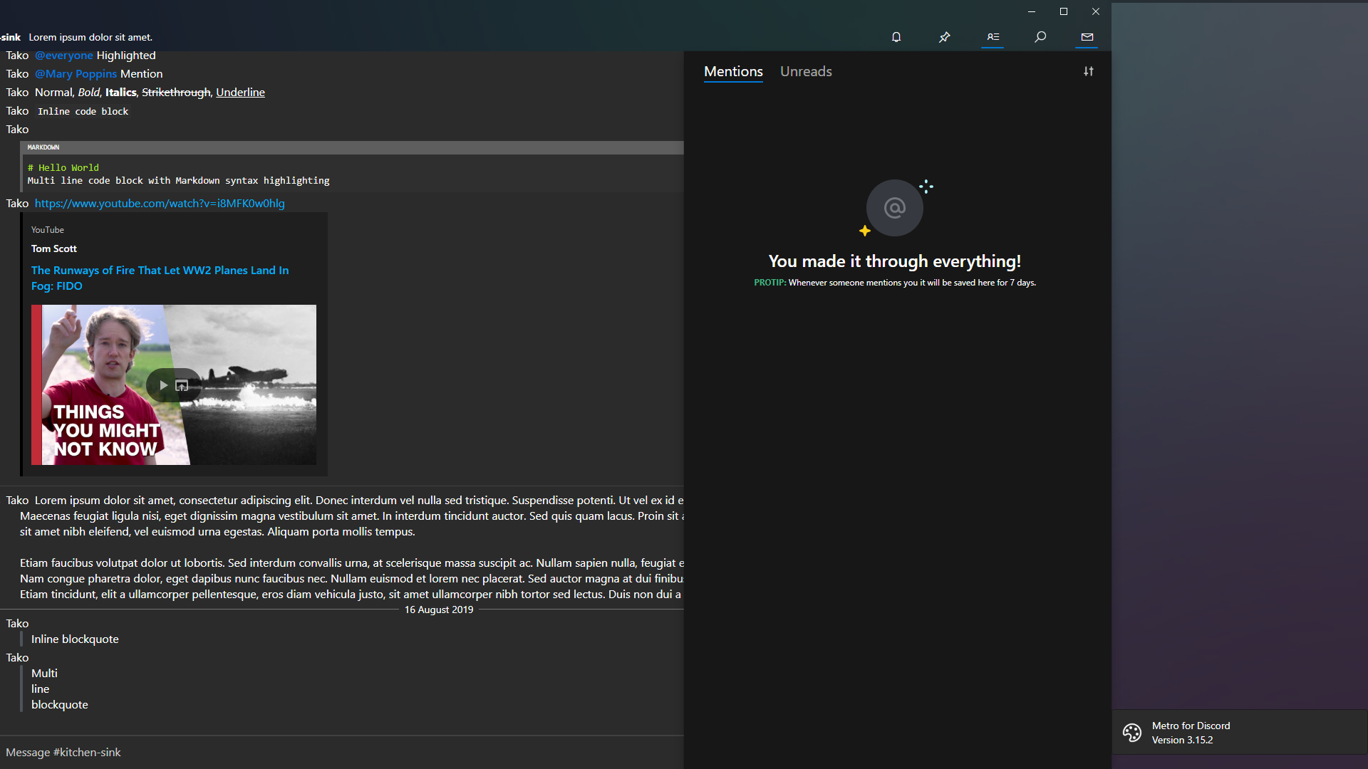 Ui Shifts Left When Changing Tabs In The Inbox Popout Issue 190 Takosthings Metro For Discord Github