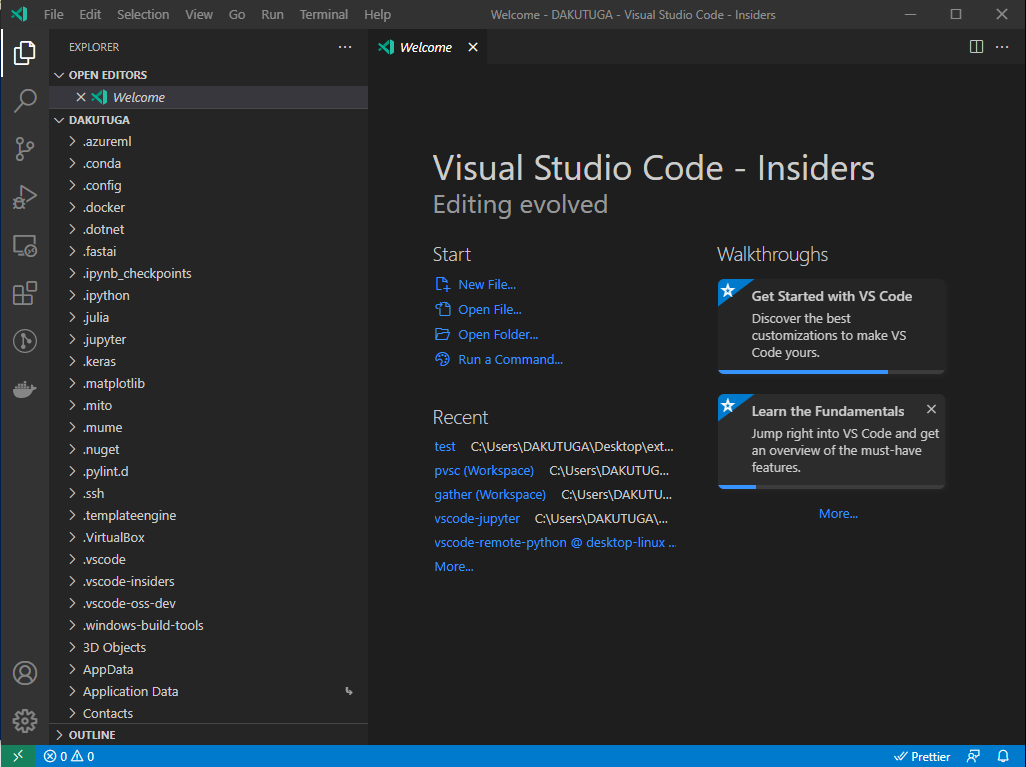 Test: Welcome page with Telemetry footer always greets new users ...