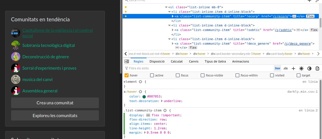 Improve style of community list · Issue #578 · LemmyNet/lemmy-ui · GitHub