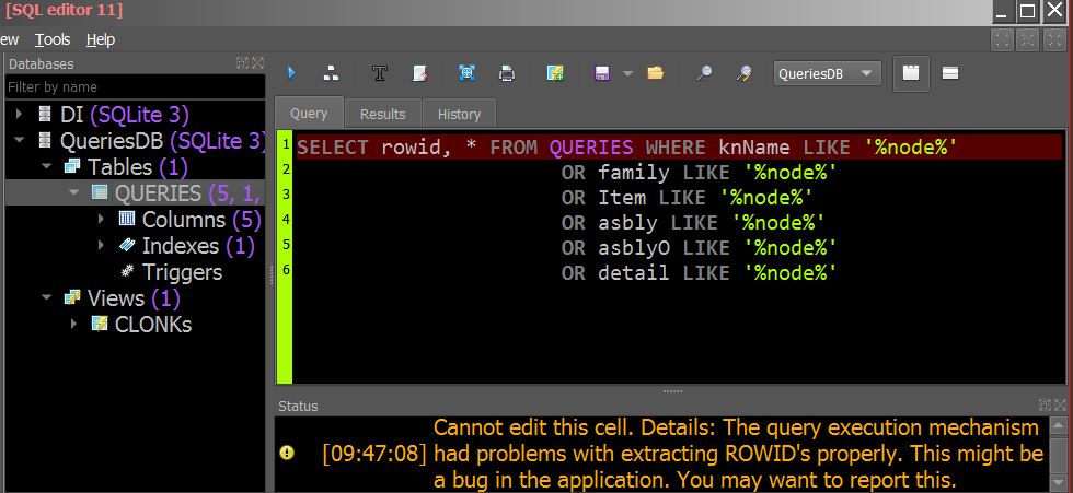 rowid new error