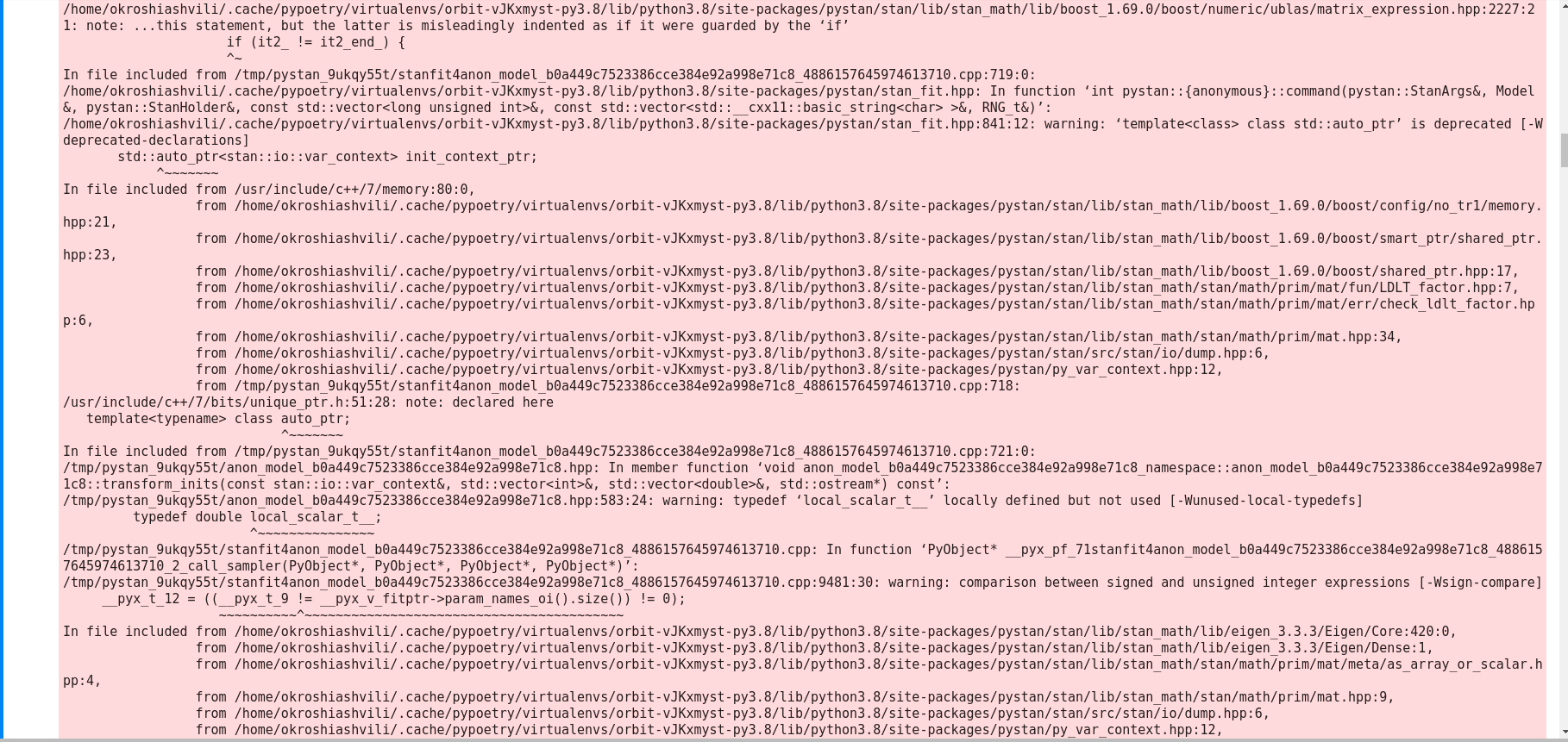 Error when running example notebooks · Issue #468 · uber/orbit · GitHub