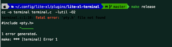 fatal error: 'pty.h' file not found · Issue #16 · benjcollins/lite-xl ...