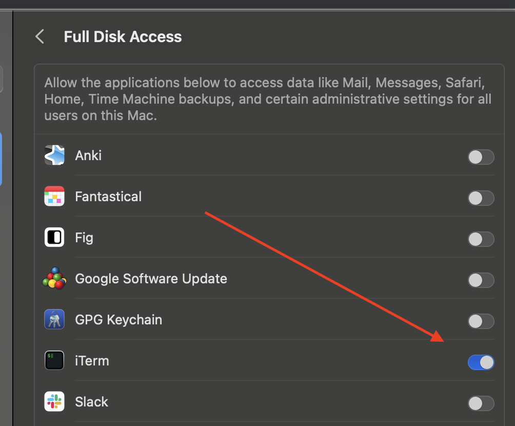 Full Disk Access always return unauthorised on MacOS Ventura · Issue ...