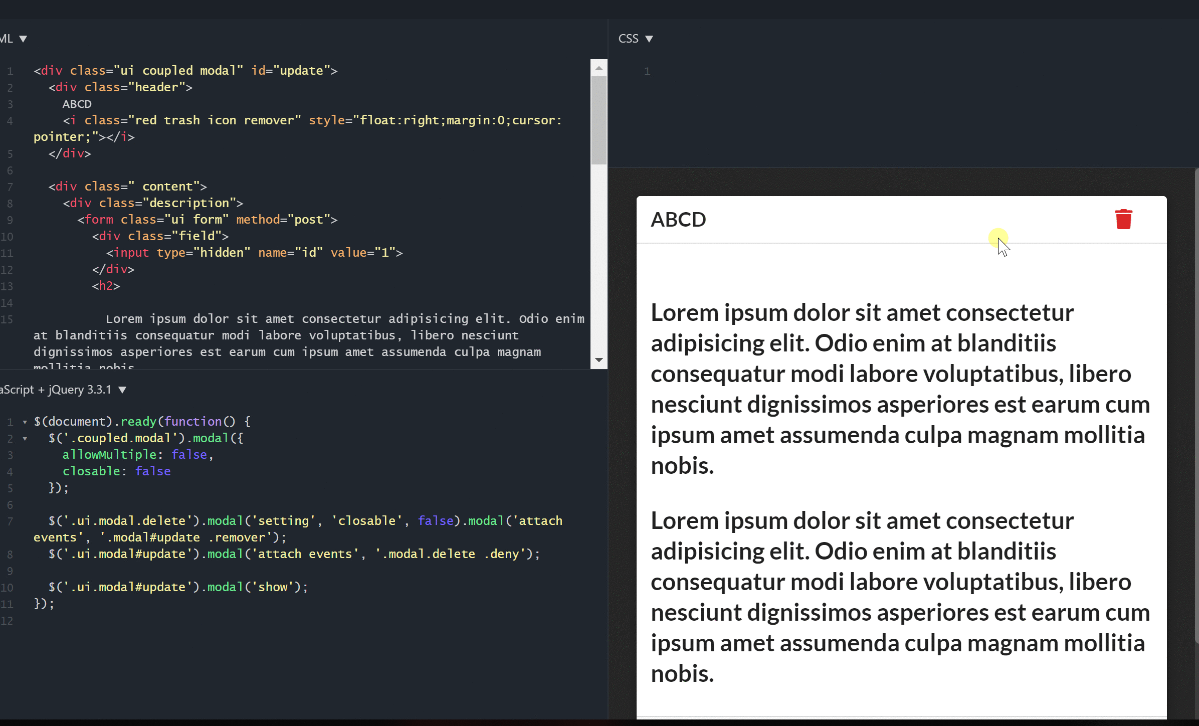 [Modal] Closing the second modal of coupled modals (allowMultiple ...