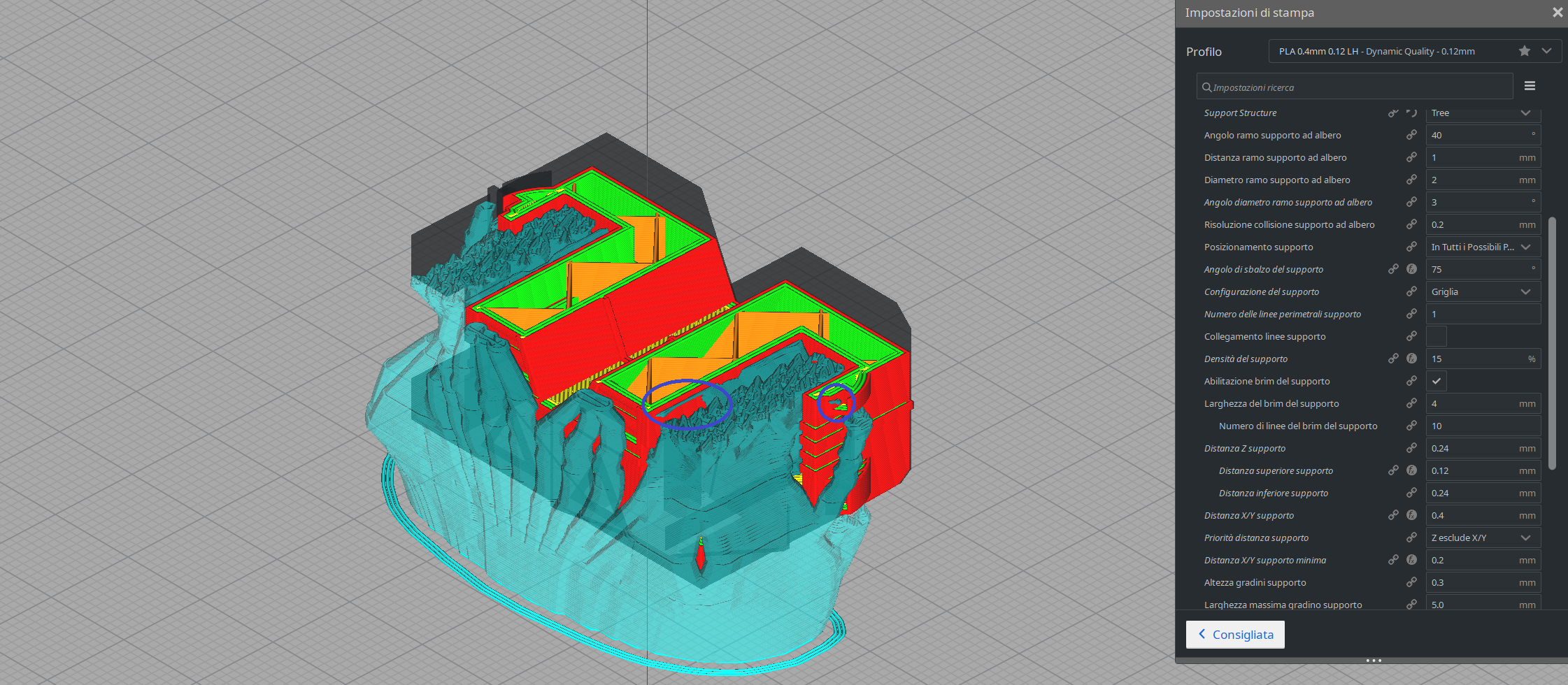 tree supports in the air