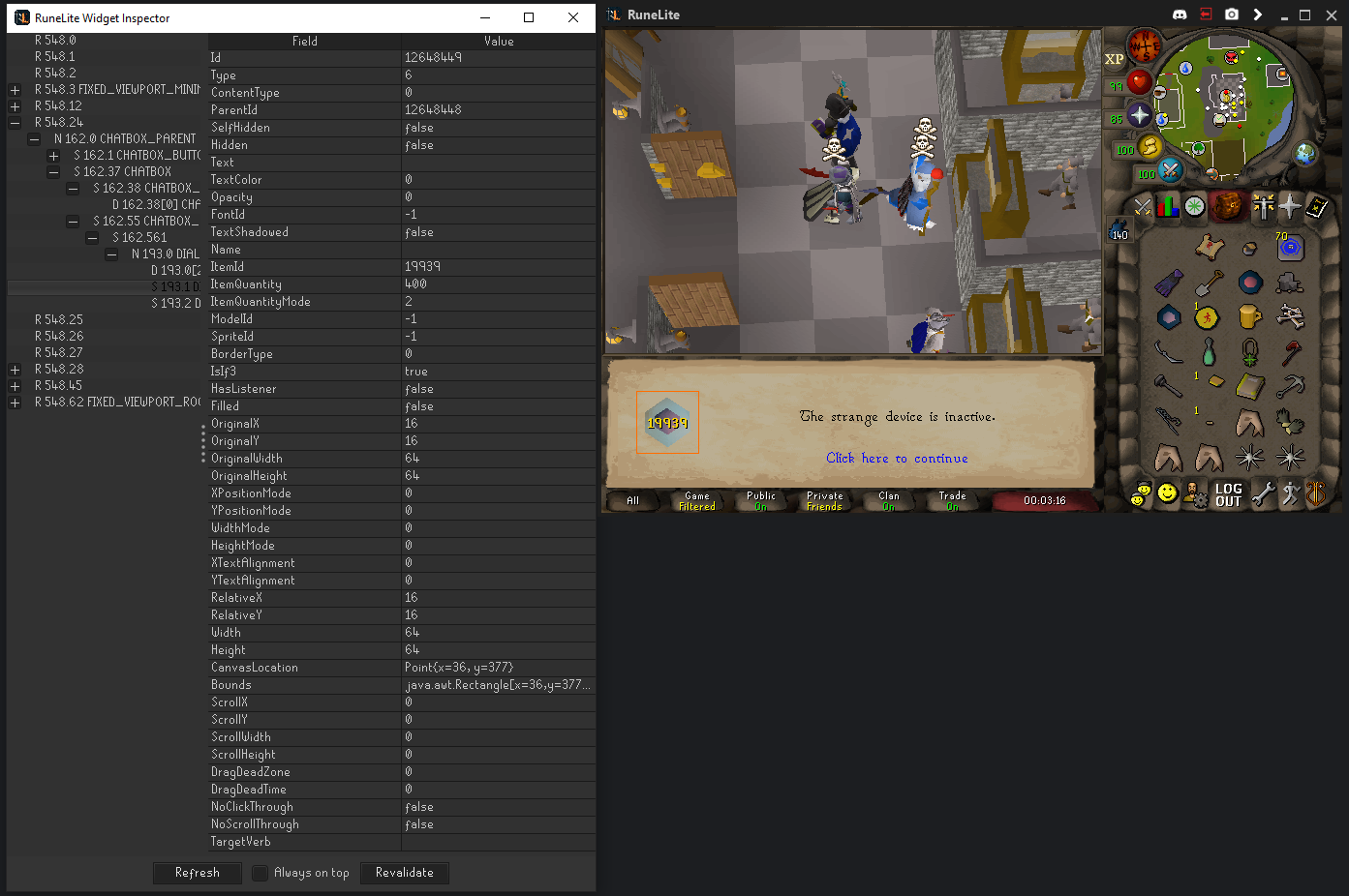 Hot/Cold clue overlay doesn't show up when using strange device if clue