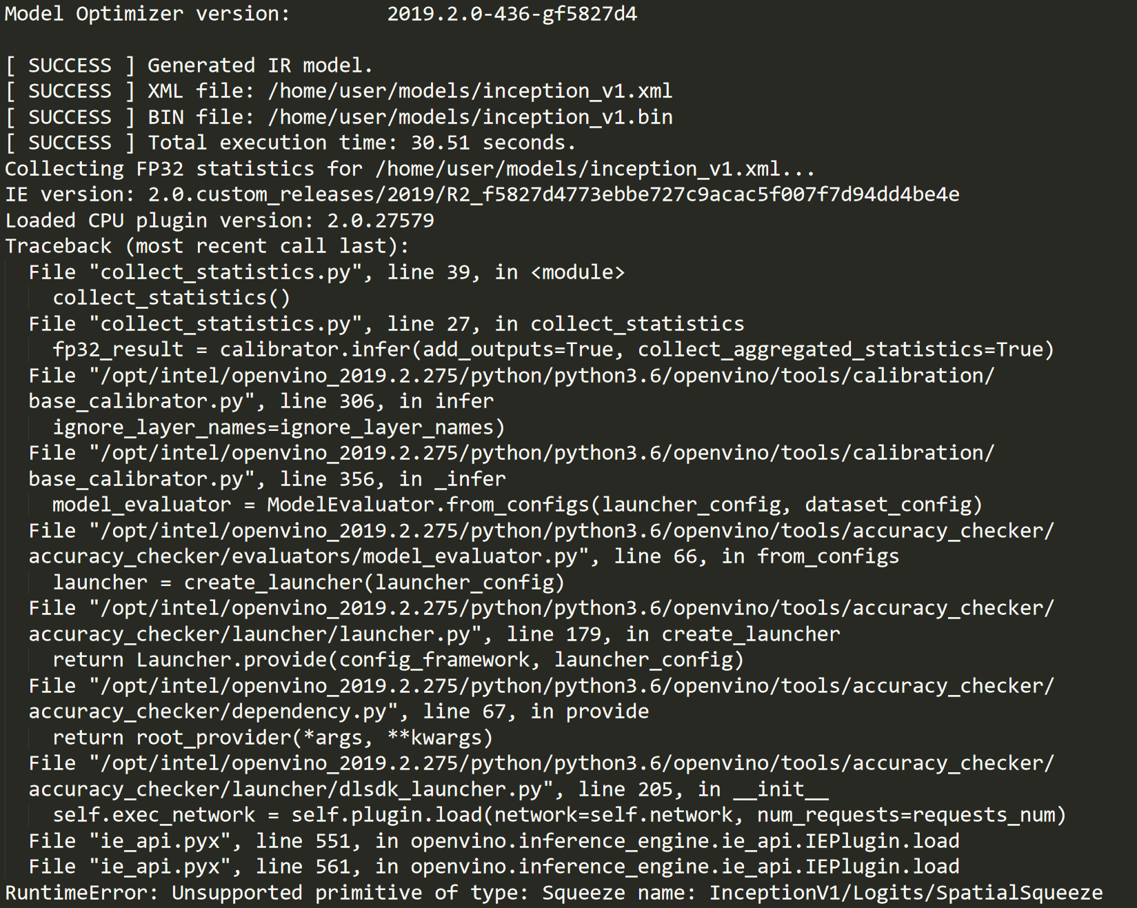 Error of collect statistics · Issue #261 · openvinotoolkit/openvino ...