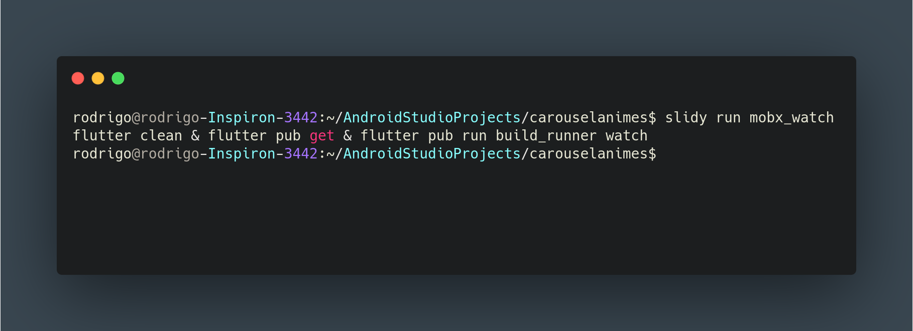 Os Scripts de execução do slidy para o Mobx não estão funcionando ...