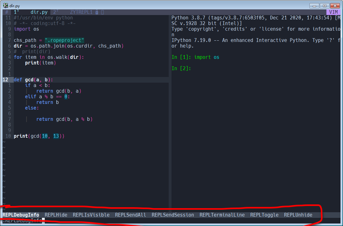 最近有修改？ipdb用不了了，直接没有相关命令了。 · Issue #108 · sillybun/vim-repl · GitHub