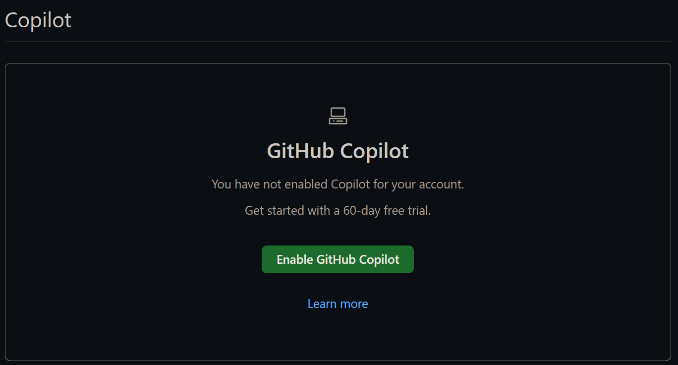 GitHub Copilot settings do not appear after signing up for free trial ...