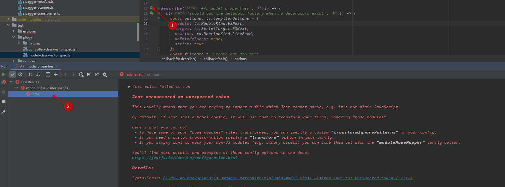 use default name for jest config · Issue #914 · nestjs/swagger · GitHub