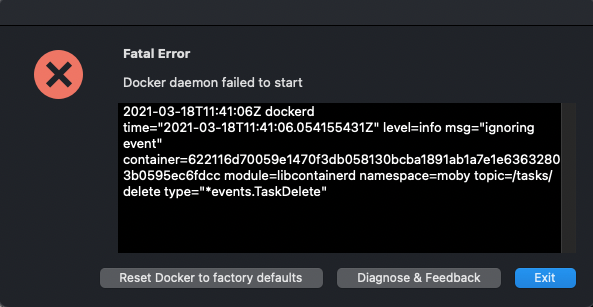 Docker Daemon failed to start · Issue #5471 · docker/for-mac · GitHub