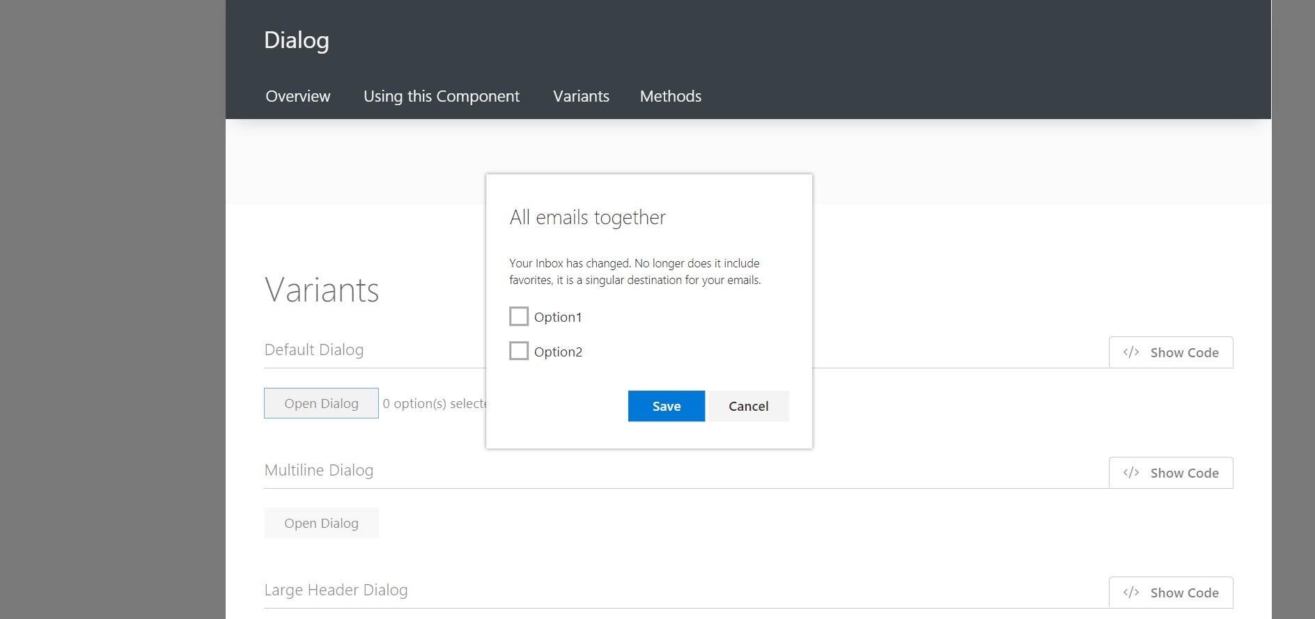 Dialog overlay does not whiten (dim) certain elements on the page ...