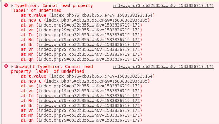 TypeError: Cannot read property 'label' of undefined (Line 171) · Issue ...